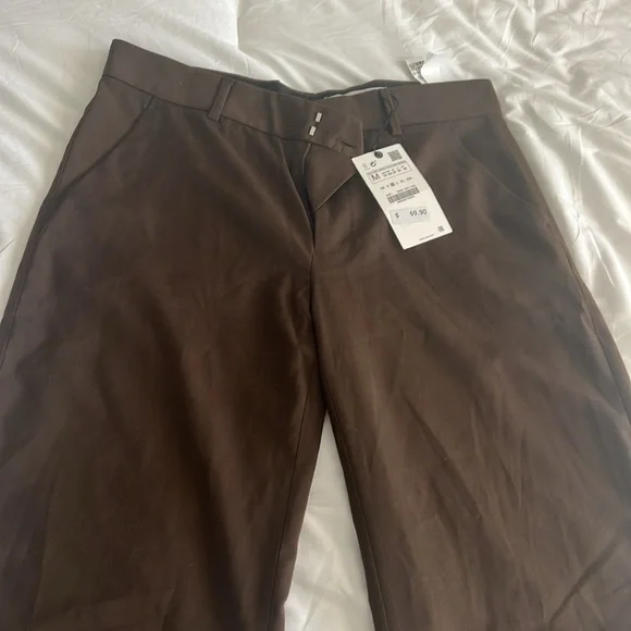 NWT Zara Trousers in brown - Picture 2 of 5